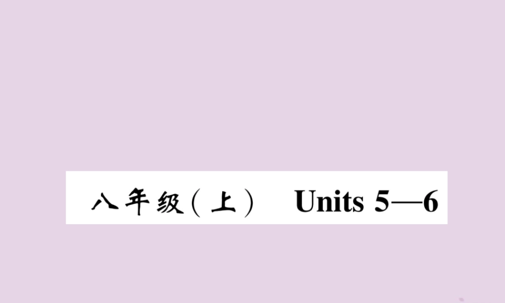 中考英语总复习 第一篇 教材知识梳理篇 八上 Units 5 6(精讲)课件