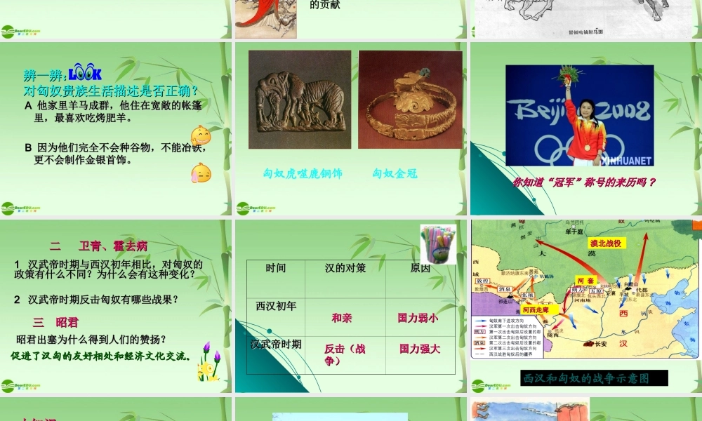 七年级历史上册 匈奴的兴起及与汉朝的和战课件 人教新课标版 课件