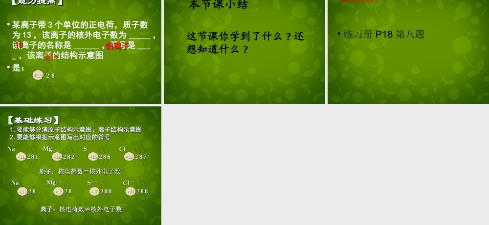 九年级化学上册 32(原子的结构)离子的形成课件 (新版)新人教版 课件