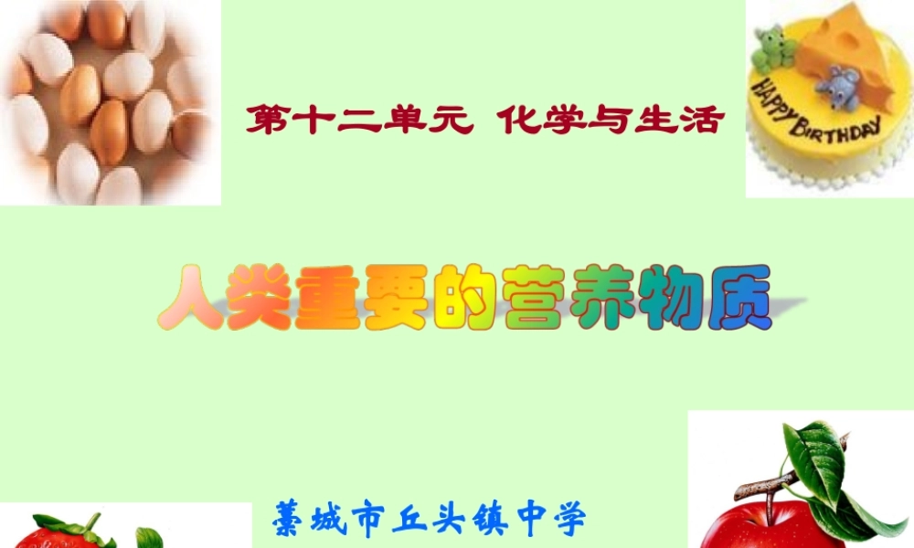 九年级化学人类中重要的营养物质课件 新课标 人教版 课件