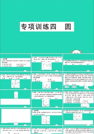 (江西专用)九年级数学下册 专项训练四 圆习题讲评课件 (新版)新人教版 课件