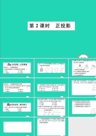 (通用)九年级数学下册 第二十九章 投影与视图 29.1 投影 第2课时 正投影习题讲评课件 (新版)新人教版 课件