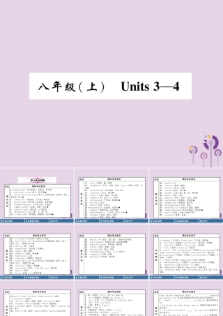 中考英语总复习 第一篇 教材知识梳理篇 八上 Units 3 4(精讲)课件