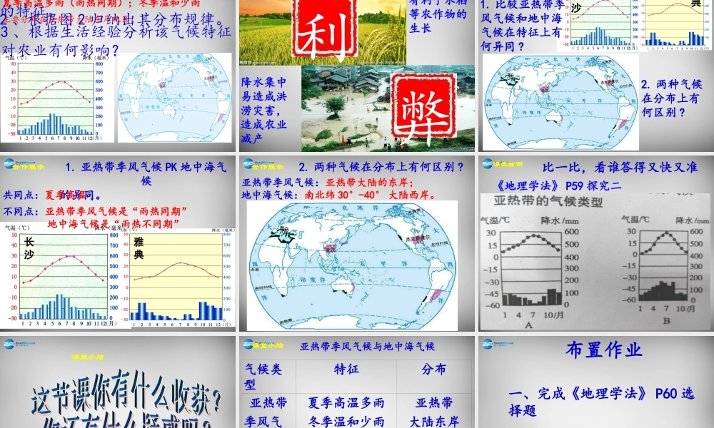 七年级地理上册 第四章 第四节 世界主要气候类型课件1 湘教版 课件