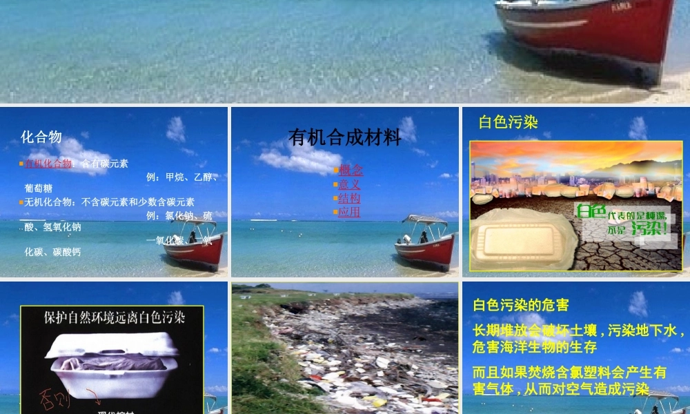 九年级化学有机合成材料课件 新课标 人教版 课件