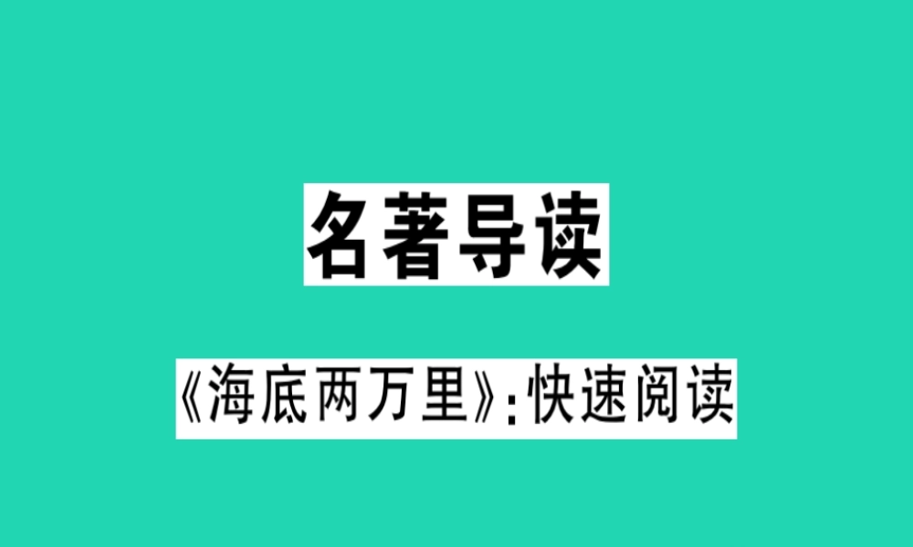 (贵州专版)七年级语文下册 第六单元 名著导读(海底两万里)快速阅读习题课件 新人教版 课件