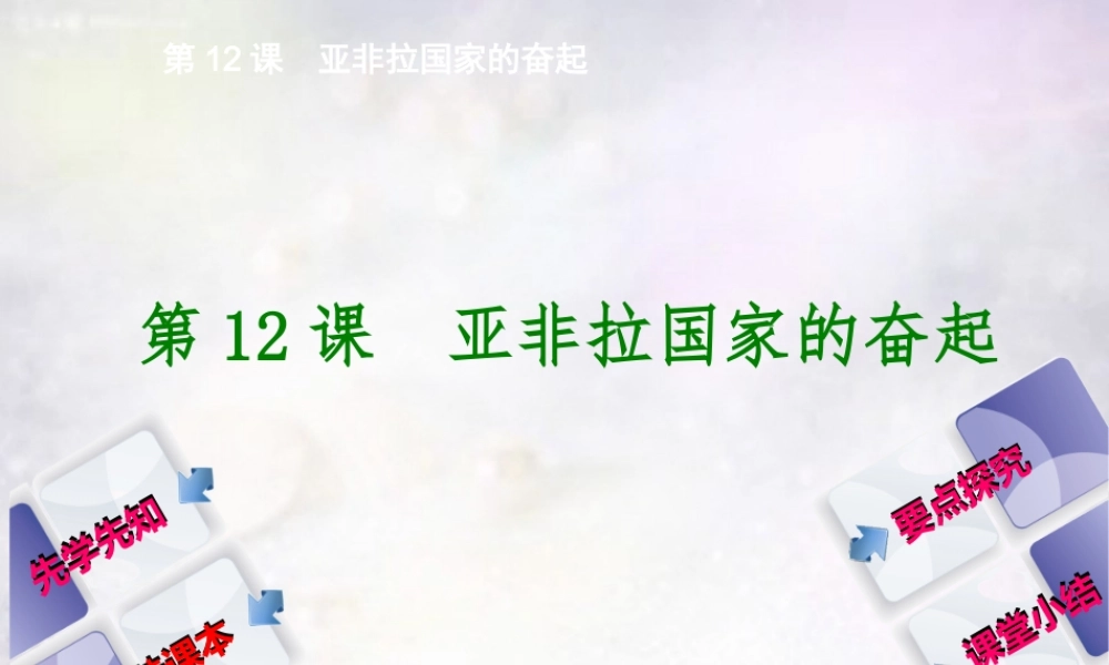 九年级历史下册 第12课 亚非拉国家的奋起课件 新人教版 课件