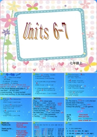 中考英语复习专题 7AUnits6-7复习课件