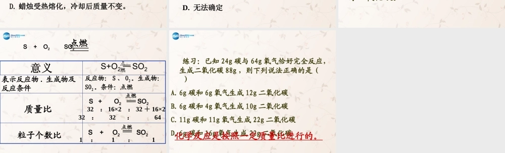 九年级化学上册 第五单元 课题1 质量守恒定律课件3 (新版)新人教版 课件
