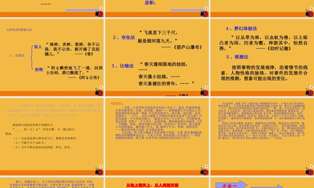中考语文 让思维张开想象的翅膀—创新作文指导课件