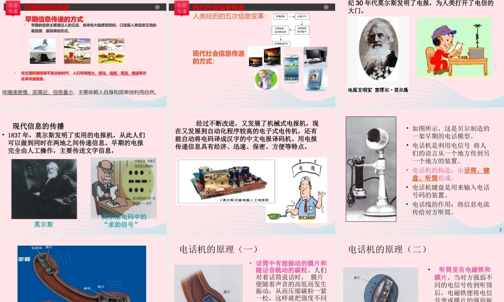 中考物理一轮复习 第十九章 走进信息时代考点梳理课件 沪科版 课件