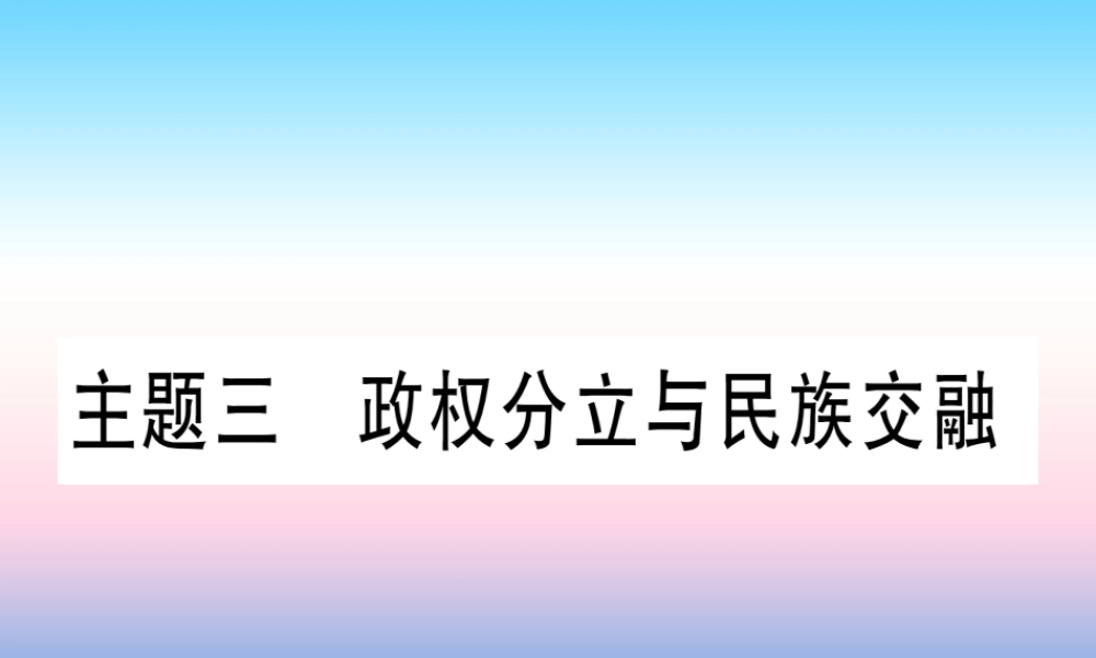 (甘肃专用)中考历史总复习 第一篇 考点系统复习 板块一 中国古代史 主题三 政权分立与民族融合(精练)课件