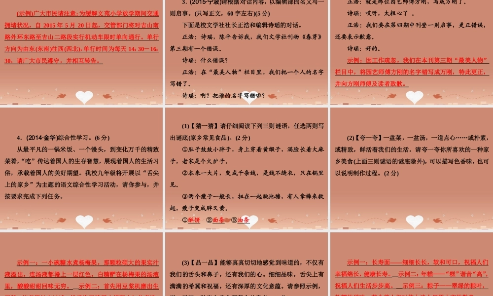 中考语文 第二篇 语文知识积累与运用 专题五 语文知识运用讲解课件