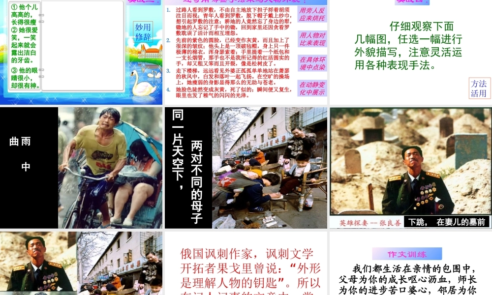 2009年中考语文作文指导课件作文训练(人物外貌描写)  江洲中学 文继明 2009年中考语文作文指导课件