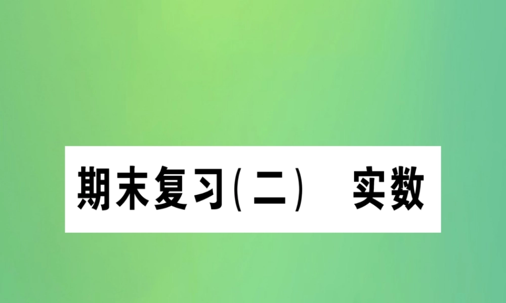 (江西专用)八年级数学上册 期末复习(二)实数作业课件 (新版)北师大版 课件