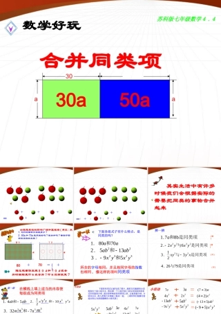 七年级数学上册 合并同类项课件 苏科版 课件