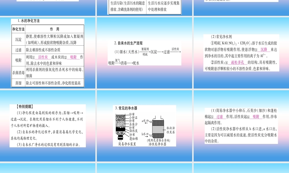 (湖北专版)中考化学总复习 第1部分 教材系统复习 九上 第4单元 自然界的水习题课件2 课件