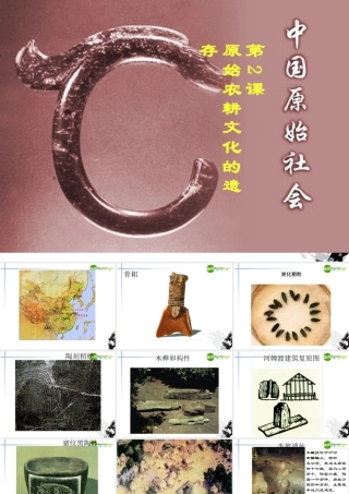七年级历史 第一学习主题(中华文明起源)第2课(原始农耕文化的遗存)课件