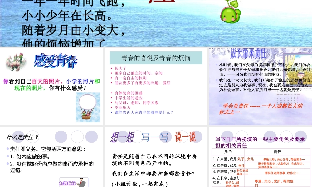 七年级政治正确认识自己 七年级政治上：第五课 自我新期待 课件人教版新课标