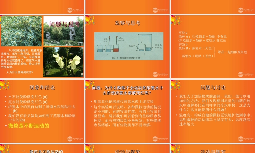 九年级化学上册(用微粒的观点看物质)课件8 沪教版 课件