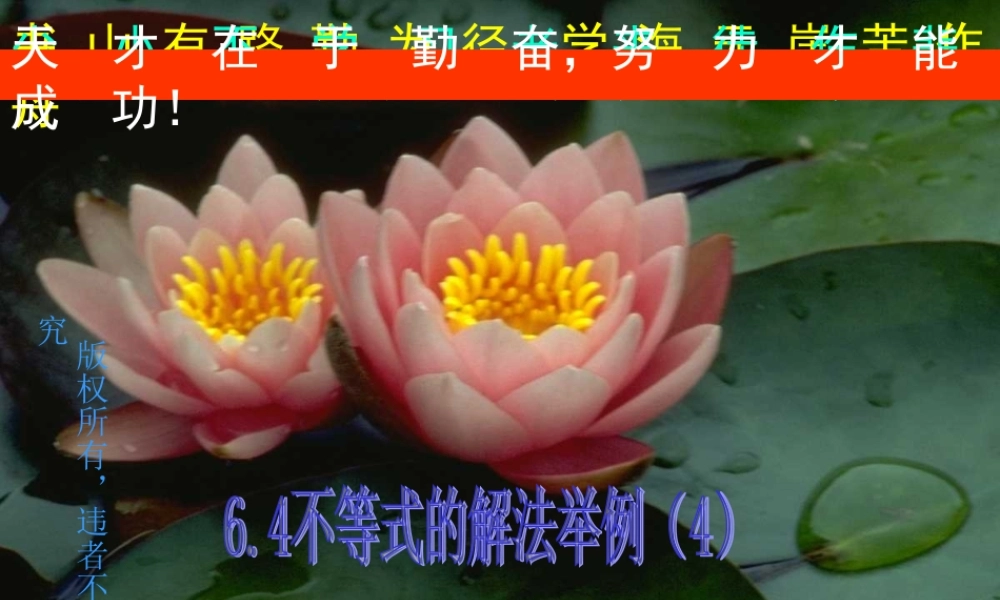 6.4(4) 第六章不等式课件 第六章不等式课件