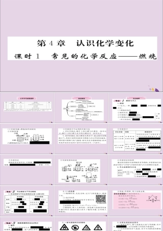 (遵义专版)中考化学总复习 第1编 教材知识梳理篇 第4章 认识化学变化 课时1 常见的化学反应—燃烧(精讲)课件