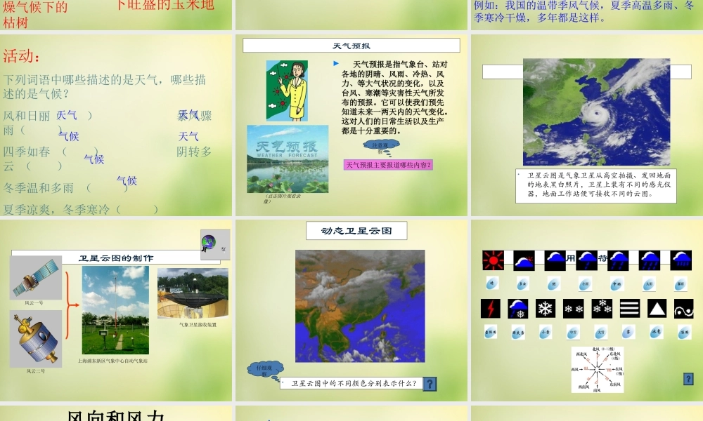 七年级地理上册 4.1 天气和气候课件 湘教版 课件