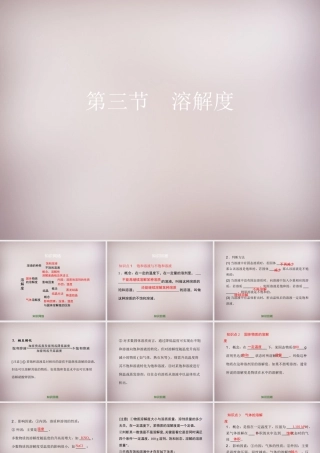 九年级化学下册 第9章 第3节(溶解度)复习课件 (新版)北京课改版 课件
