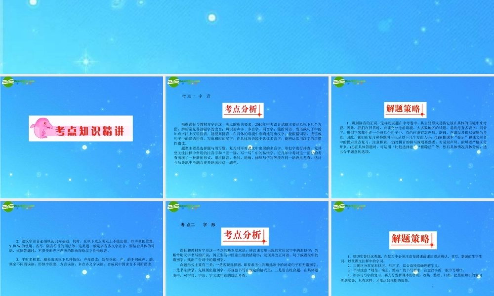 中考语文复习 字音和字形课件