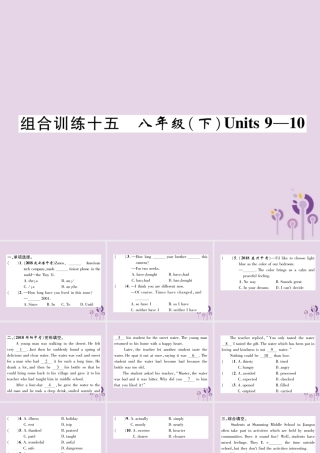 中考英语总复习 第一篇 教材知识梳理篇 组合训练15 八下 Units 9 10(精练)课件