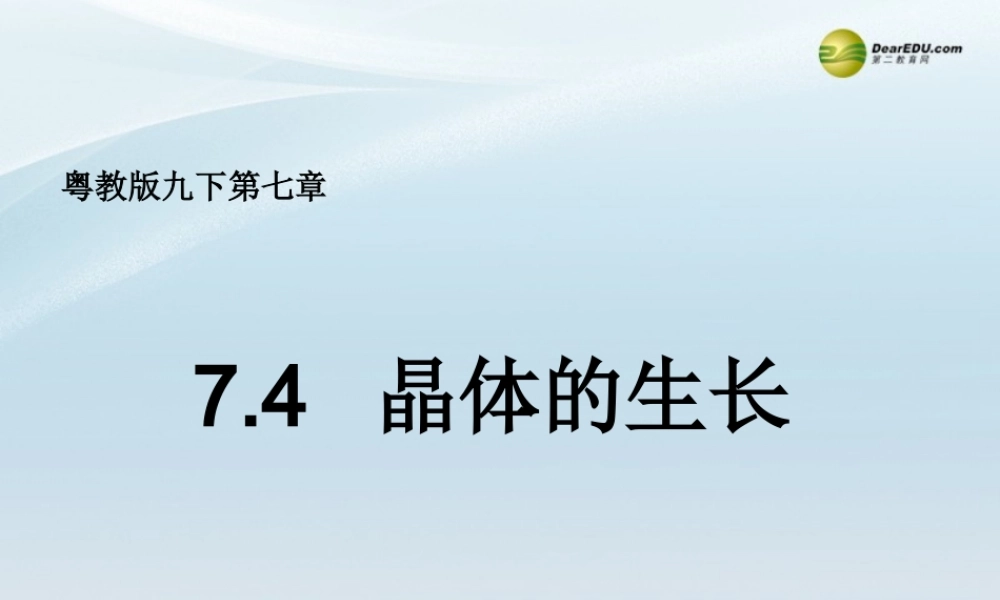 九年级化学下册(74 晶体的生长)课件 粤教版 课件
