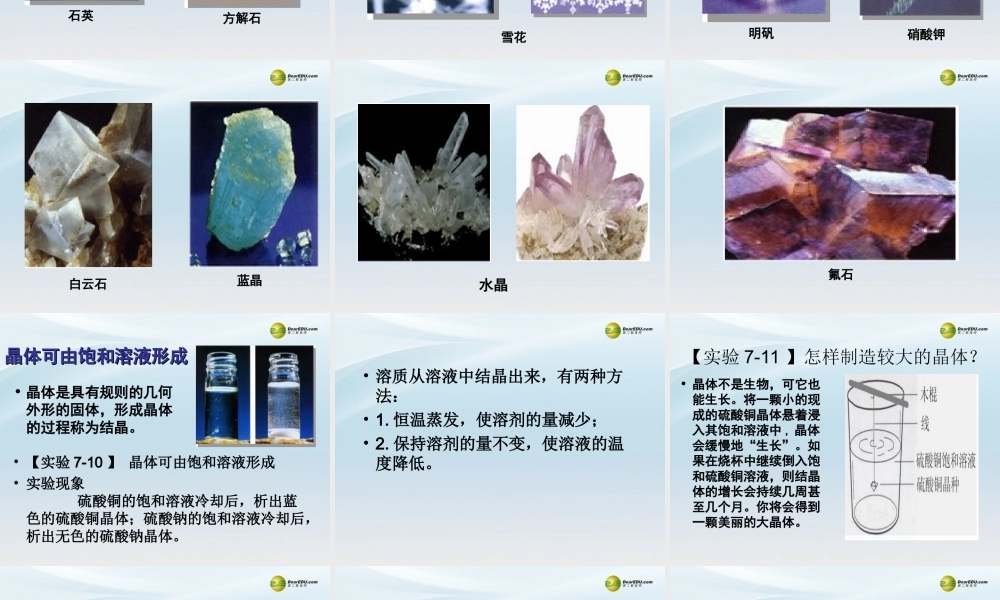 九年级化学下册(74 晶体的生长)课件 粤教版 课件