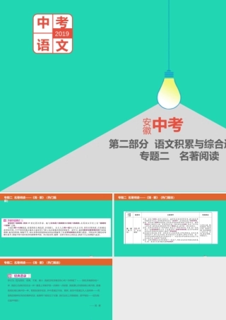 中考语文总复习 第二部分 语文积累与综合运用 专题二 名著阅读(简爱)课件
