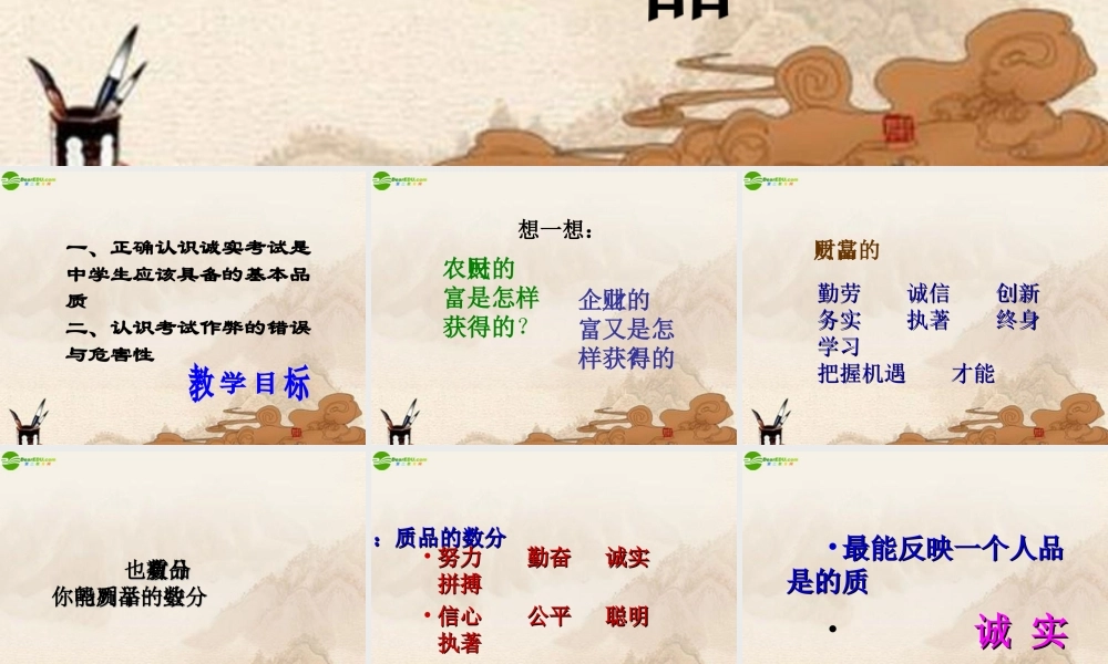 七年级政治上册 分数的品质课件 教科版 课件