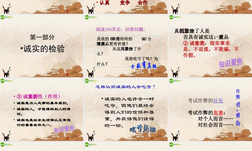 七年级政治上册 分数的品质课件 教科版 课件