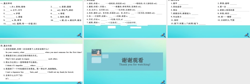 (河北专版)九年级英语全册 Unit 10 You re supposed to shake hands Section A习题课件 (新版)人教新目标版 课件