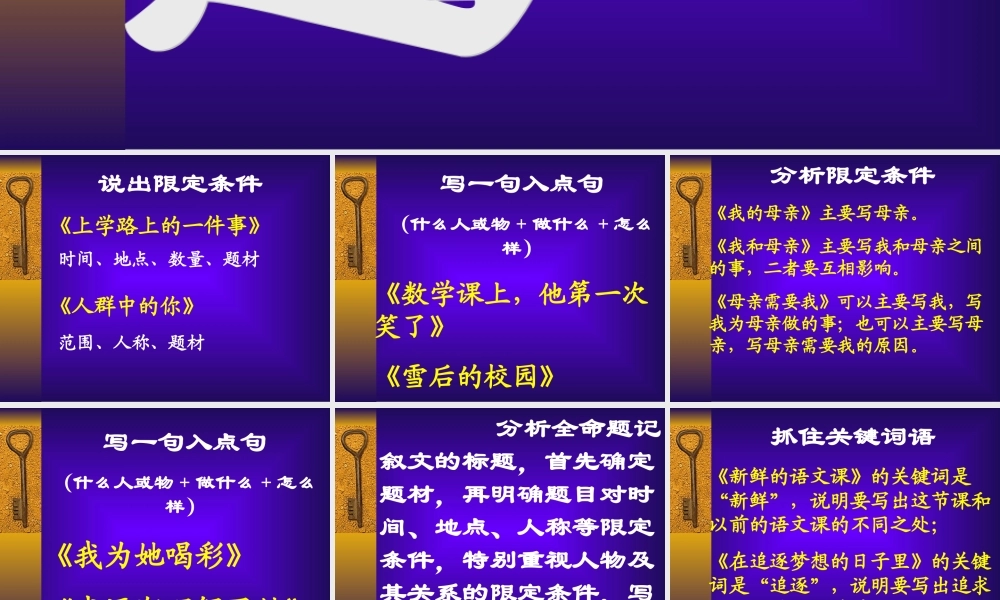 中考语文全命题记叙文审题课件