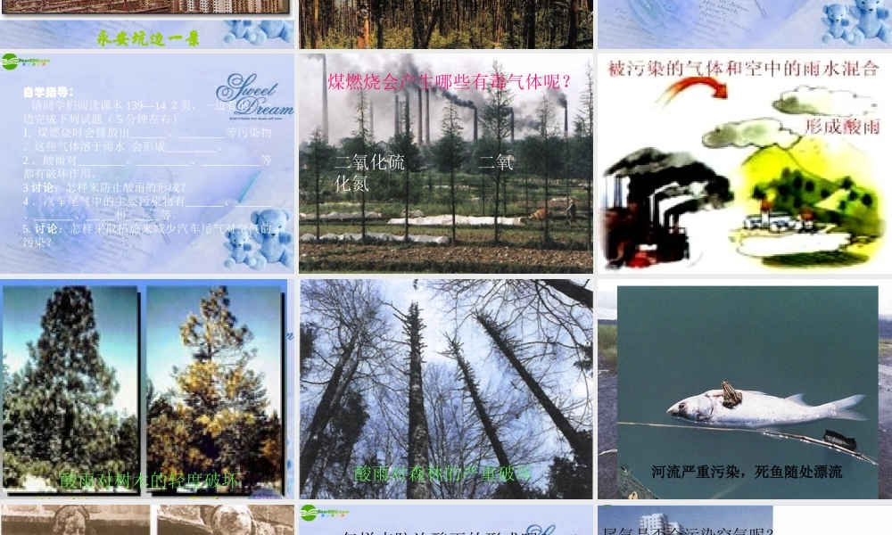 九年级化学上册 第七单元第三课题(使用燃料对环境的影响)课件 人教新课标版 课件