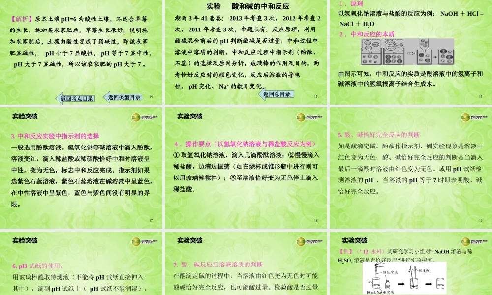 (湖南专用)中考化学总复习 第一部分 第十单元 酸和碱课时2课件(考点清单+13年中考试题) 课件