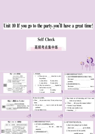 (通用版)八年级英语上册 Unit 10 If you go to the party，you ll have a great time高频考点集中练习题课件 (新版)人教新目标版 课件