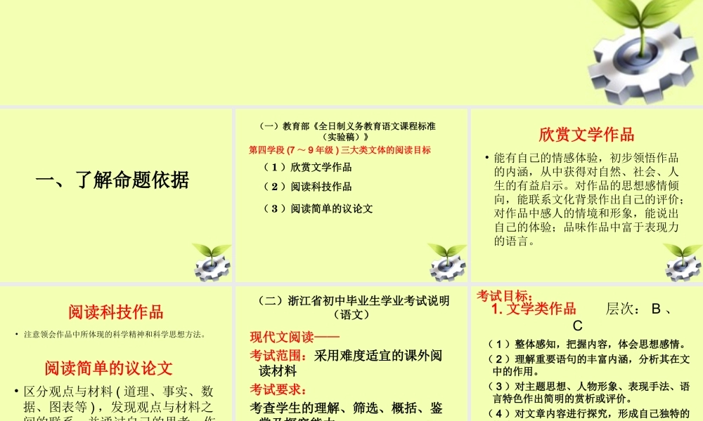 中考语文 现代文阅读的有效复习课件