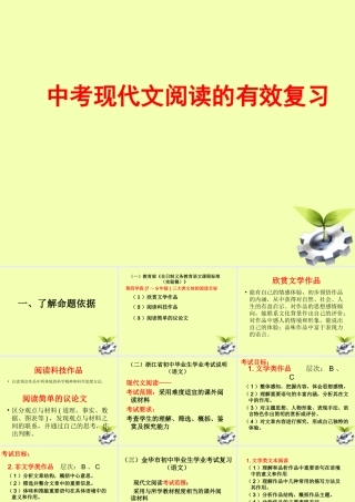 中考语文 现代文阅读的有效复习课件