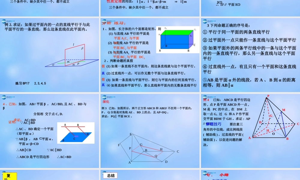 22直线、平面平行的判定及其性质课件(3) 课件