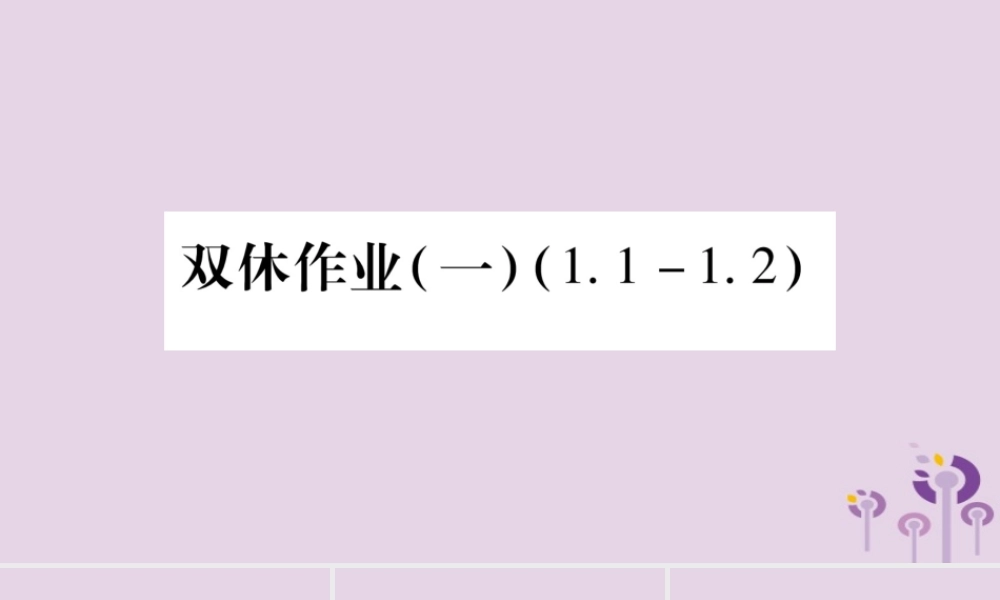 七年级数学上册 双休作业(一)课件 (新版)沪科版 课件