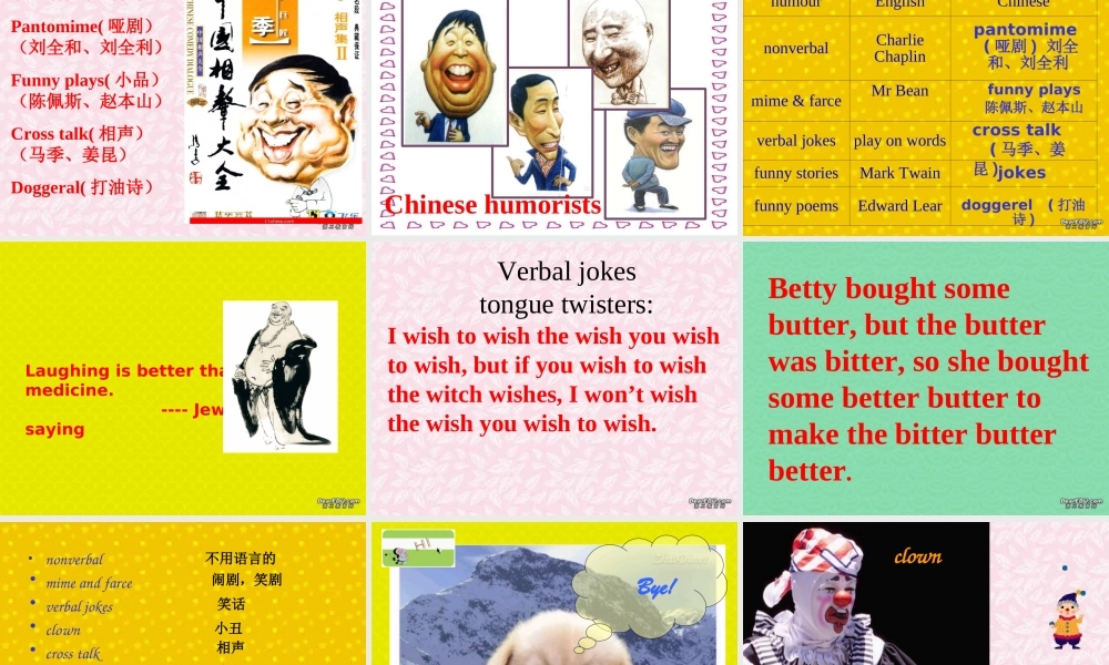 Unit3 a taste of english humour 新课标 人教版1 课件