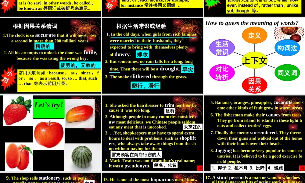 中考英语阅读理解之猜词技巧专题讲解课件