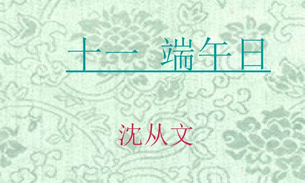 (端午日)课件2 七年级语文上(端午日)ppt课件4个 苏教版