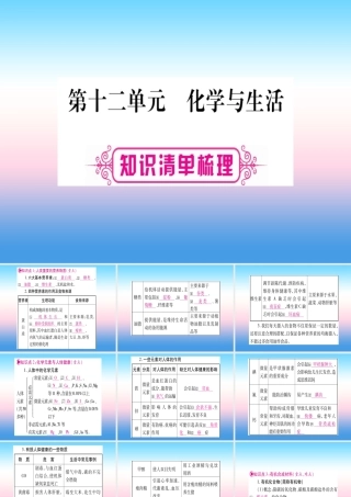 (湖北专版)中考化学总复习 第1部分 教材系统复习 九下 第12单元 化学与生活习题课件2 课件