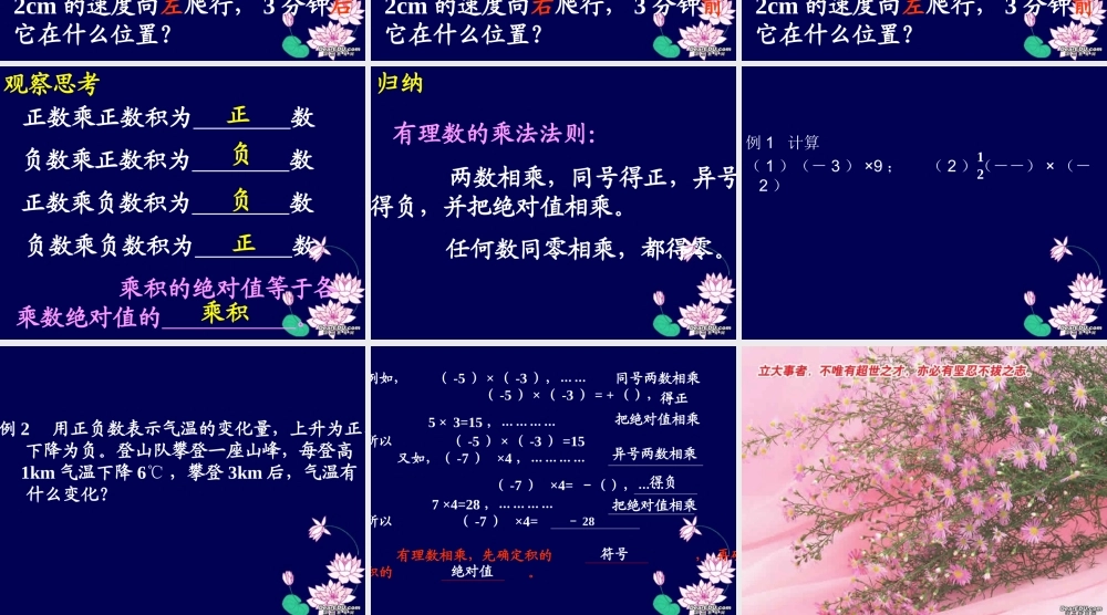 七年级上学期 有理数的乘法课件 人教版 课件