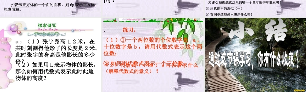 4.2 代数式2 浙江省初一数学(上)全部课件整理 浙教版